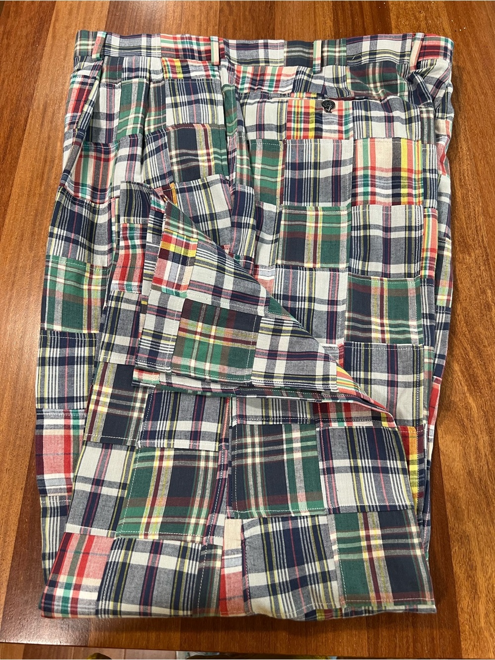 Vintage Jos A Bank Men’s Patchwork Madras Plaid Casual Trousers - 46L - Picture 2 of 12